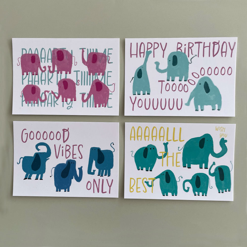 Kartenset Elefantenfest