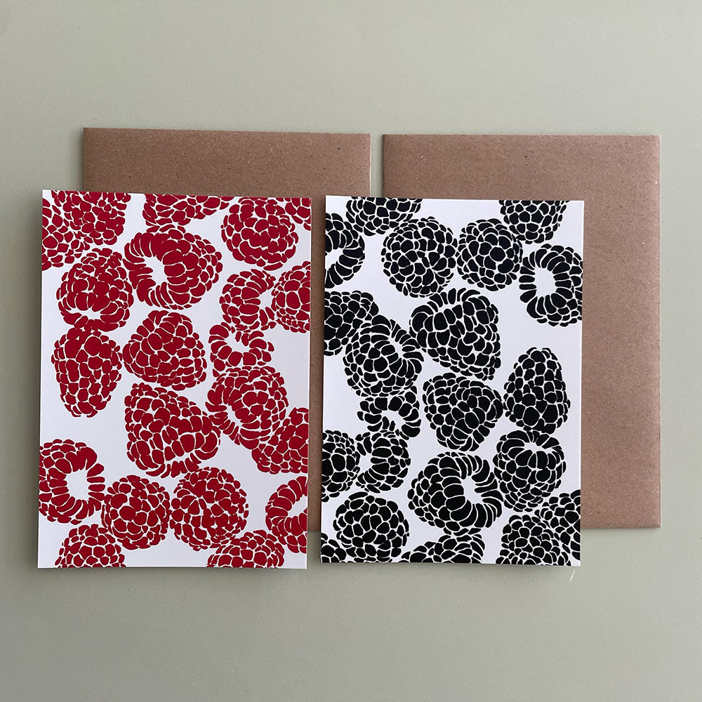 Kartenset Himbeeren