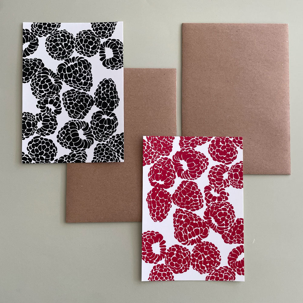 Kartenset Himbeeren