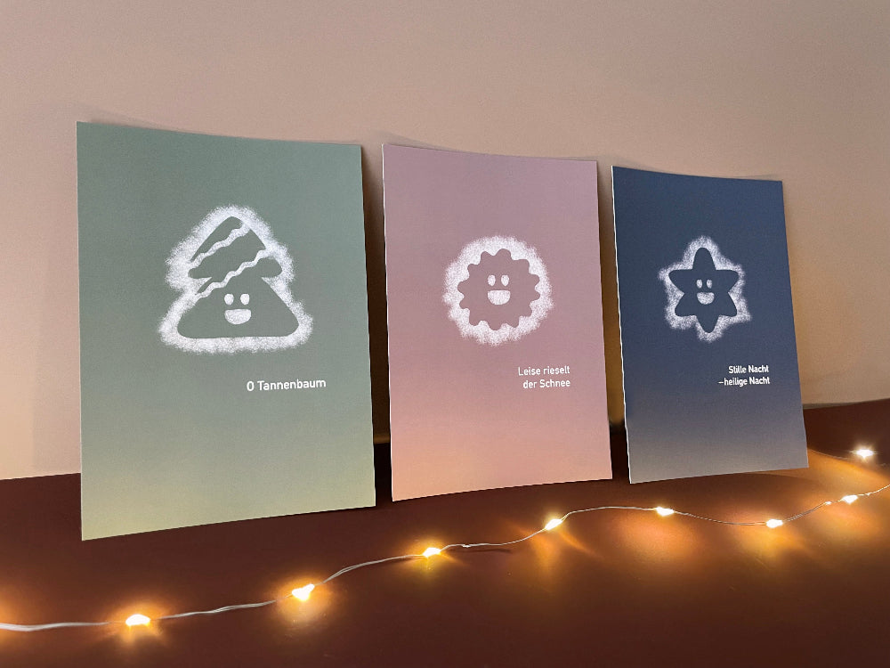 weihnachtskartenset puderzucker umaer