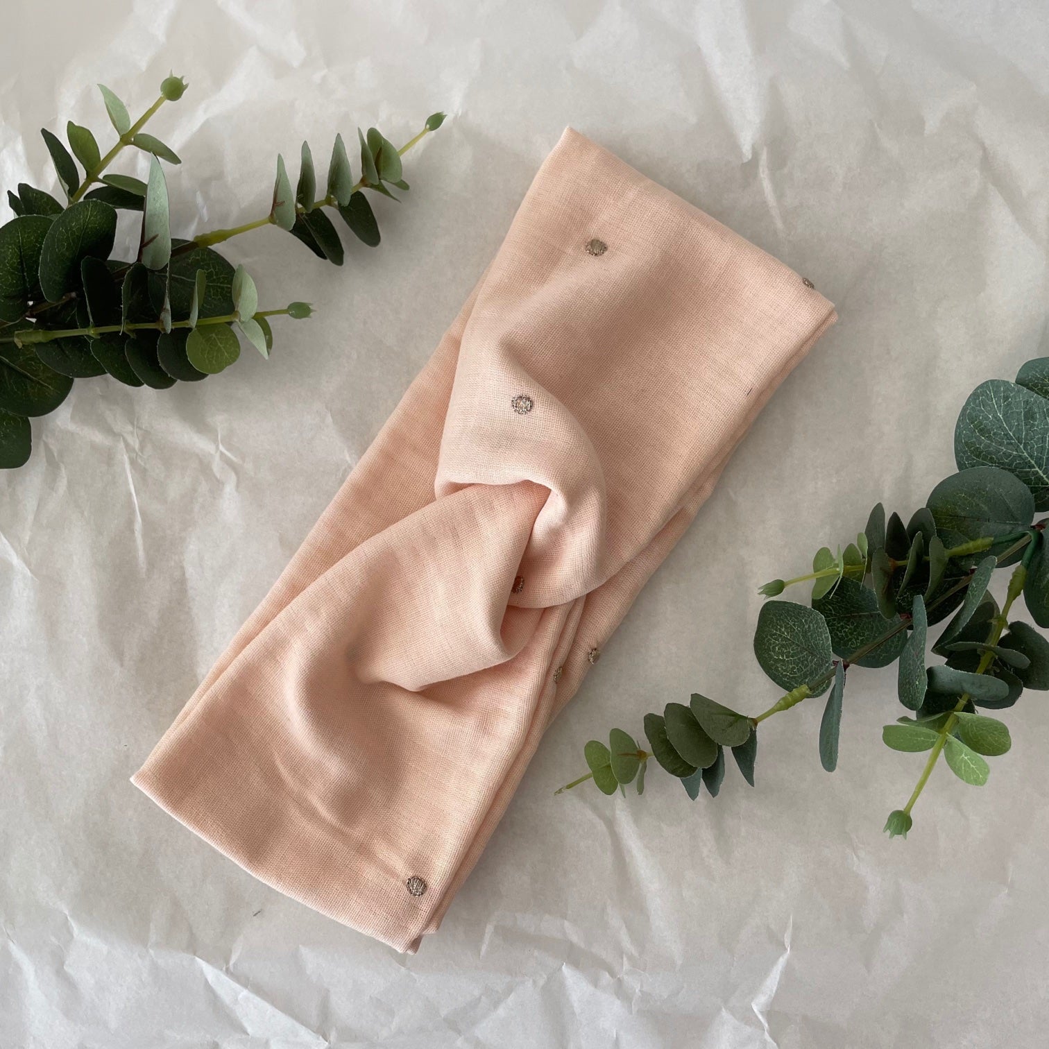 knotenstirnband coral gold handmade studio umaer