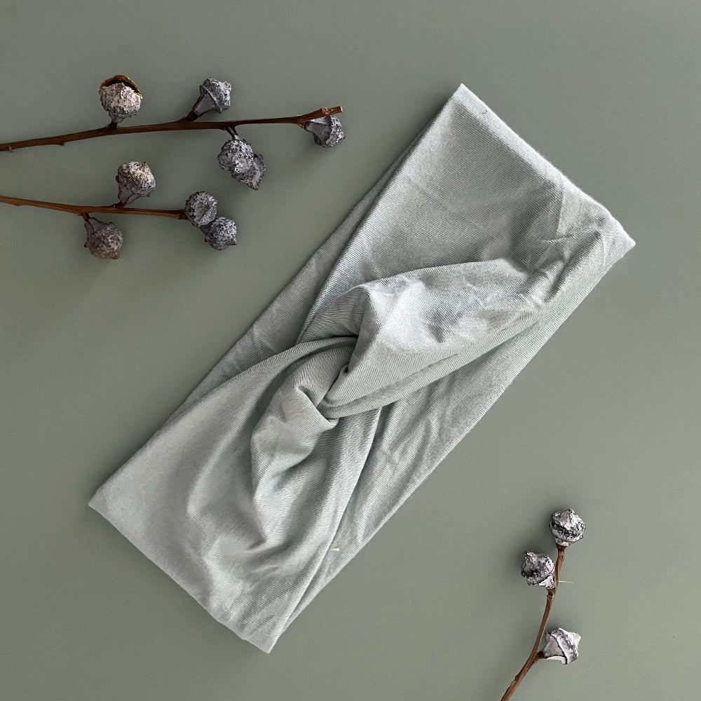 knotenstirnband ice blue jersey handmade studio umaer