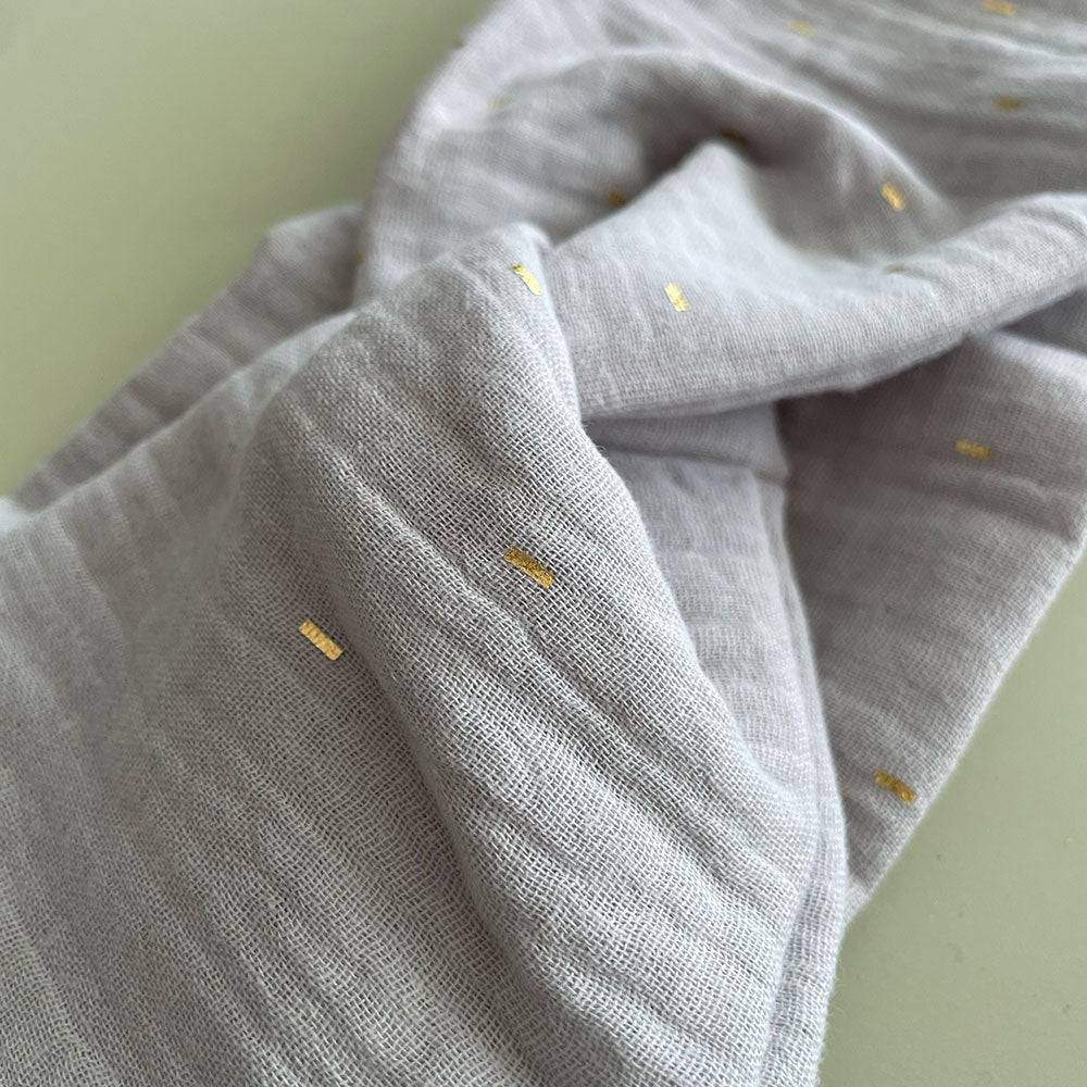 knotenstirnband shine grey musseline