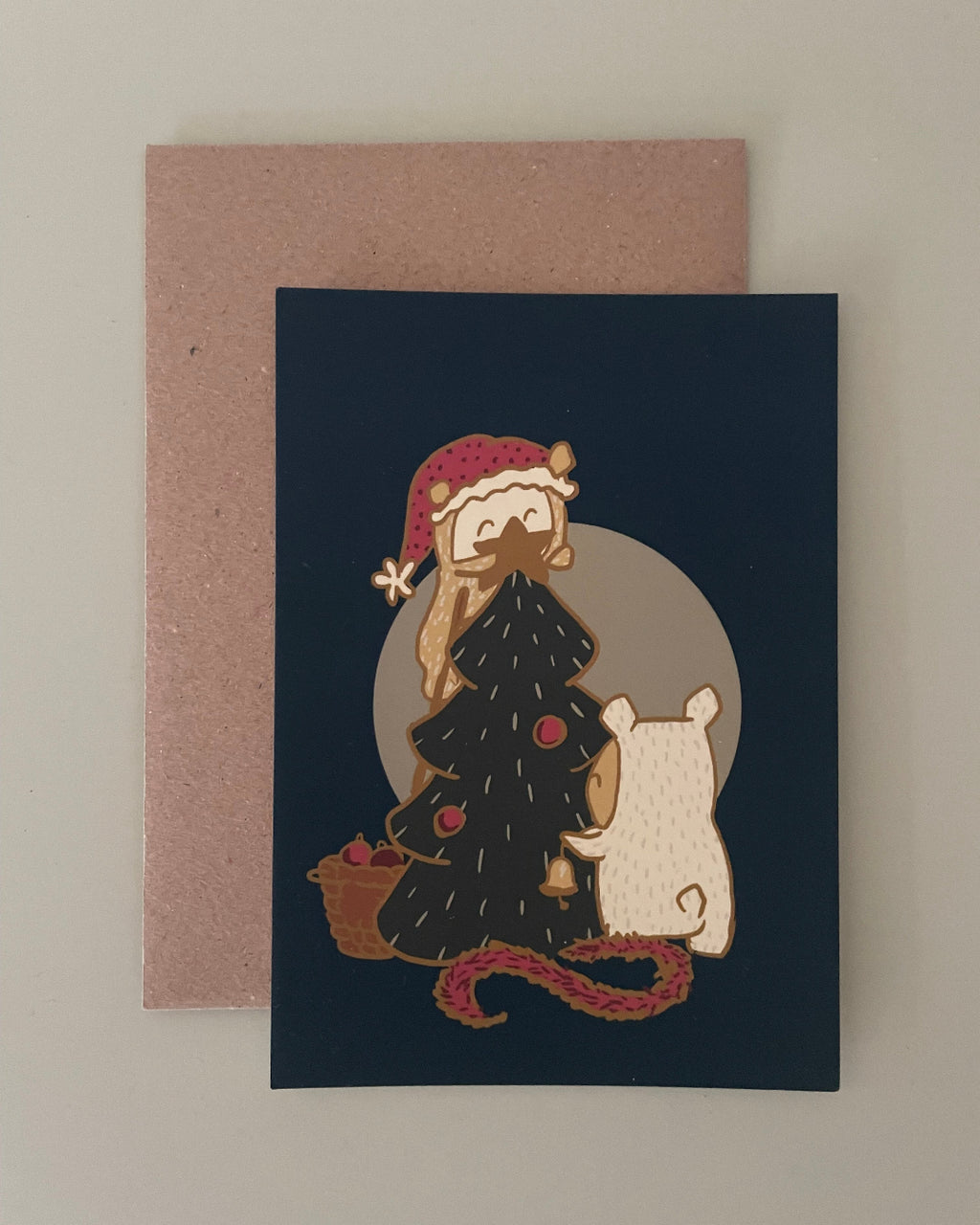 postkarte christmas preparations studio umaer