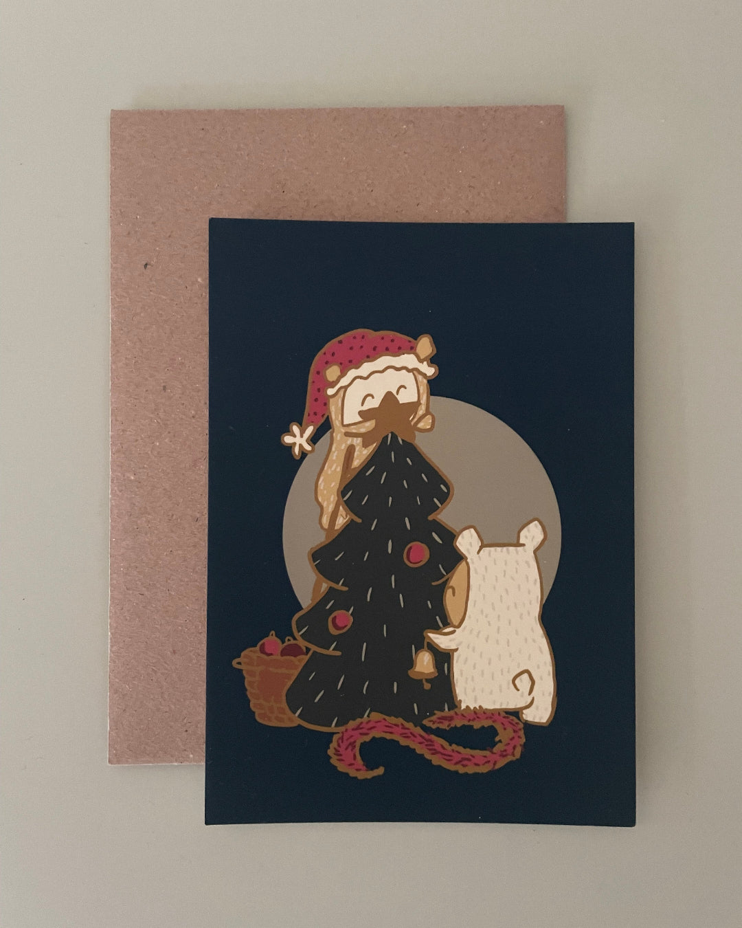 postkarte christmas preparations studio umaer