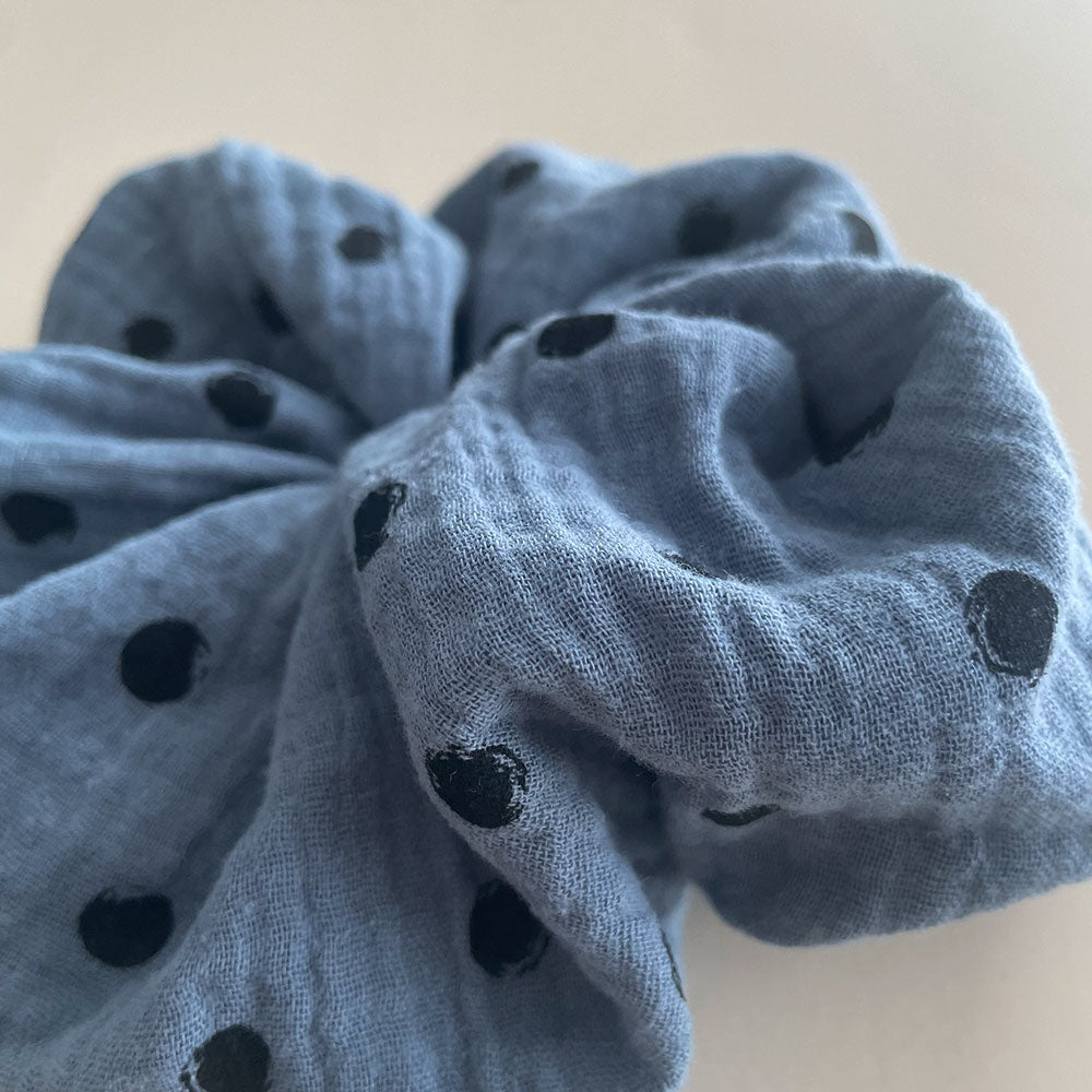Scrunchie Jumbo Blue Dots